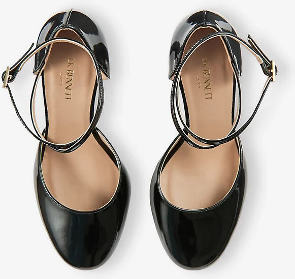 Womens Bla-Black Adaline Patent-Leather Heeled Court Shoes Eur 41 / 8 Uk Women - Image 2