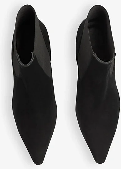 Womens Bla-Black Adya Contrast-Panel Suede Heeled Ankle Boots Eur 39 / 6 Uk Women - Image 2