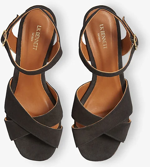 Womens Bla-Black Alba Suede Heeled Sandals Eur 36 / 3 Uk Women - Image 2