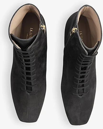 Womens Bla-Black Arabella Lace-Up Suede Heeled Ankle Boots Eur 39 / 6 Uk Women - Image 2