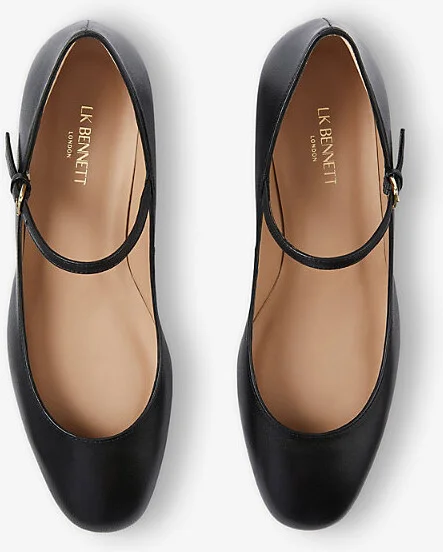 Womens Bla-Black Beatrix Low-Block Leather Mary Jane Shoes Eur 38/5 Uk Women - Image 2