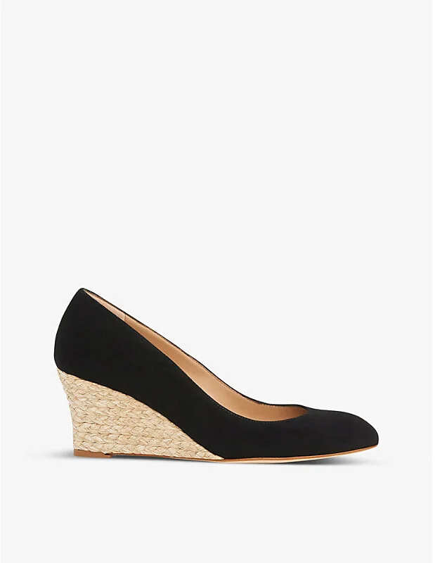 Womens Bla-Black Eevi Wedge Leather Courts Eur 41 / 8 Uk Women