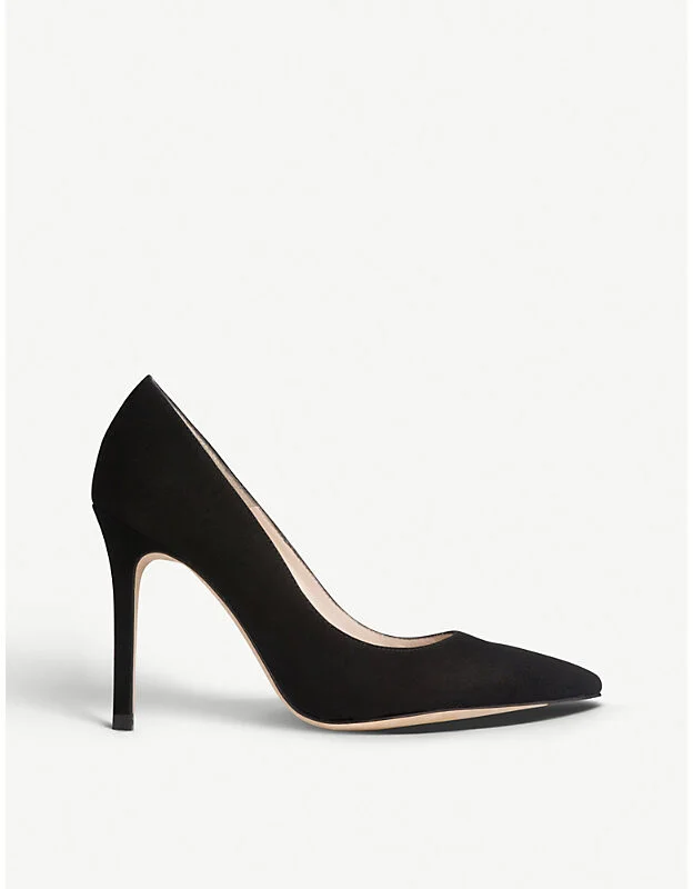 Womens Bla-Black Fern Suede Courts Eur 37 / 4 Uk Women