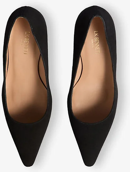 Womens Bla-Black Floret Suede Courts Eur 36 / 3 Uk Women - Image 2