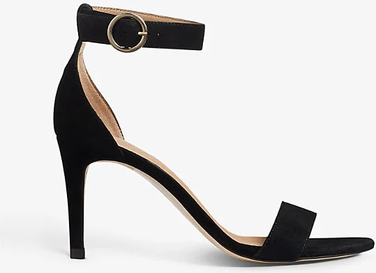 Womens Bla-Black Ivy Open-Toe Suede Heeled Sandals Eur 39 / 6 Uk Women