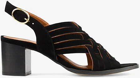Womens Bla-Black Kacey Heeled Suede Sandals Eur 39 / 6 Uk Women