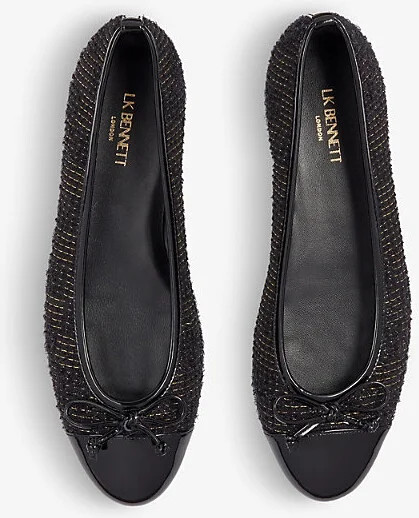 Womens Bla-Black Kara Tweed Ballet Pumps Eur 36 / 3 Uk Women - Image 2