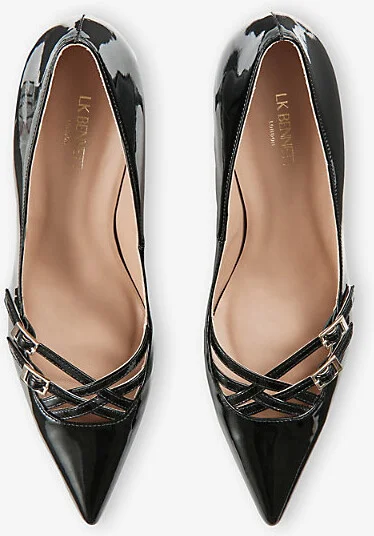 Womens Bla-Black Laila Pointed-Toe Patent-Leather Heels Eur 40 / 7 Uk Women - Image 2