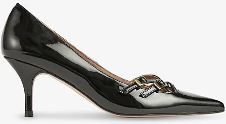 Womens Bla-Black Laila Pointed-Toe Patent-Leather Heels Eur 40 / 7 Uk Women