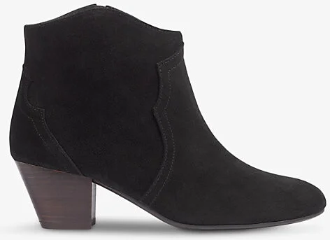 Womens Bla-Black Leida Western Suede Heeled Ankle Boots Eur 41 / 8 Uk Women