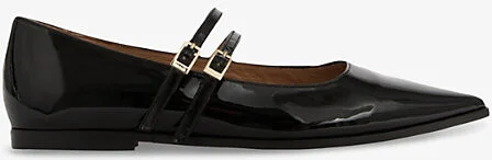 Womens Bla-Black Lulu Patent-Leather Flats Eur 37 / 4 Uk Women