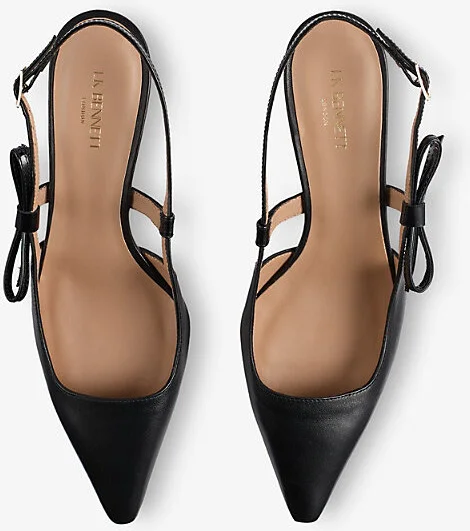 Womens Bla-Black Marilyn Adjustable-Strap Leather Slingback Heels Eur 36 / 3 Uk Women - Image 2