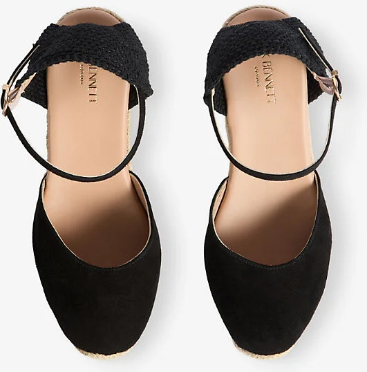 Womens Bla-Black Marissa Suede Platform Espadrilles Eur 41 / 8 Uk Women - Image 2