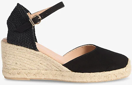 Womens Bla-Black Marissa Suede Platform Espadrilles Eur 41 / 8 Uk Women