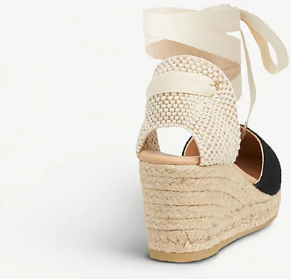 Womens Bla-Black Maureene Woven Canvas Wedge Espadrilles Eur 37 / 4 Uk Women - Image 2