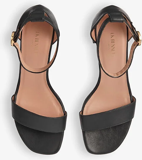 Womens Bla-Black Nanette Block-Heel Leather Sandals Eur 41 / 8 Uk Women - Image 2