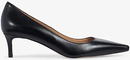 Womens Bla-Black New Ava Leather Pointed Kitten Heel Court Eur 36 / 3 Uk Women
