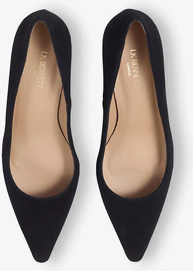 Womens Bla-Black New Ava Suede Pointed Kitten Heel Court Eur 42/ 9 Uk Women - Image 2