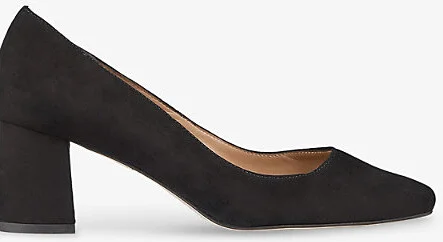 Womens Bla-Black Sally Square-Toe Suede Heeled Courts Eur 39 / 6 Uk Women
