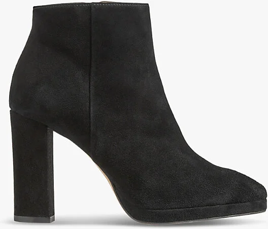 Womens Bla-Black Sibella Platform Suede Ankle Boots Eur 38/5 Uk Women