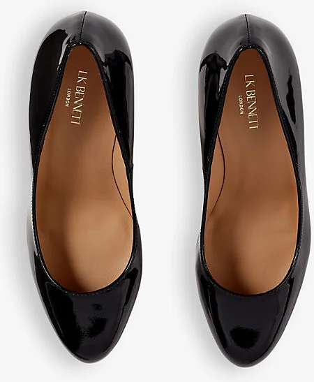 Womens Bla-Black Stila Round-Toe Patent-Leather Heeled Courts Eur 37.5 / 4.5 Uk Women - Image 2