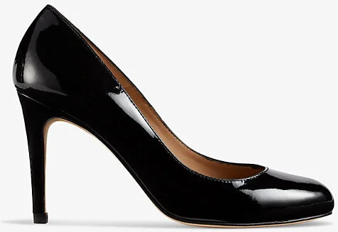 Womens Bla-Black Stila Round-Toe Patent-Leather Heeled Courts Eur 37.5 / 4.5 Uk Women