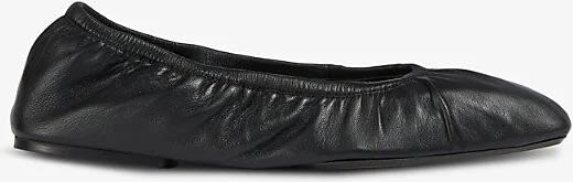 Womens Bla-Black Tayla Folded Leather Ballet Flats Eur 40 / 7 Uk Women