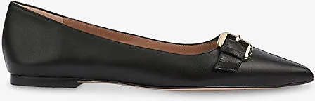 Womens Bla-Black Tory Leather Ballet Flats Eur 37 / 4 Uk Women