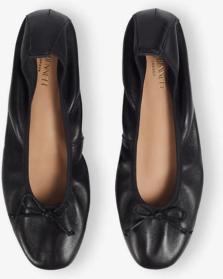 Womens Bla-Black Trilly Leather Ballerina Flats Eur 39 / 6 Uk Women - Image 2
