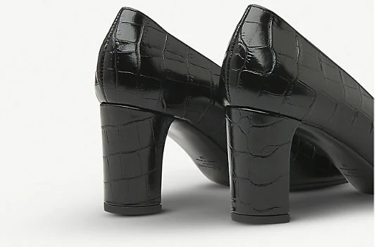 Womens Bla-Black Winola Mock-Croc Leather Courts Eur 38/5 Uk Women - Image 2
