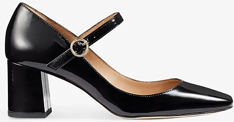 Womens Bla-Black Winter Patent-Leather Mary Jane Courts Eur 38/5 Uk Women