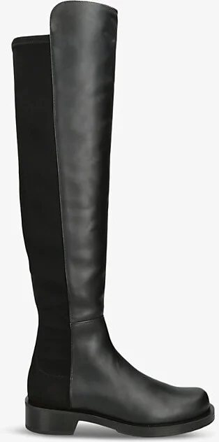 Womens Black 5050 Bold Over-The-Knee Leather Boots Eur 35.5/2.5 Uk Women