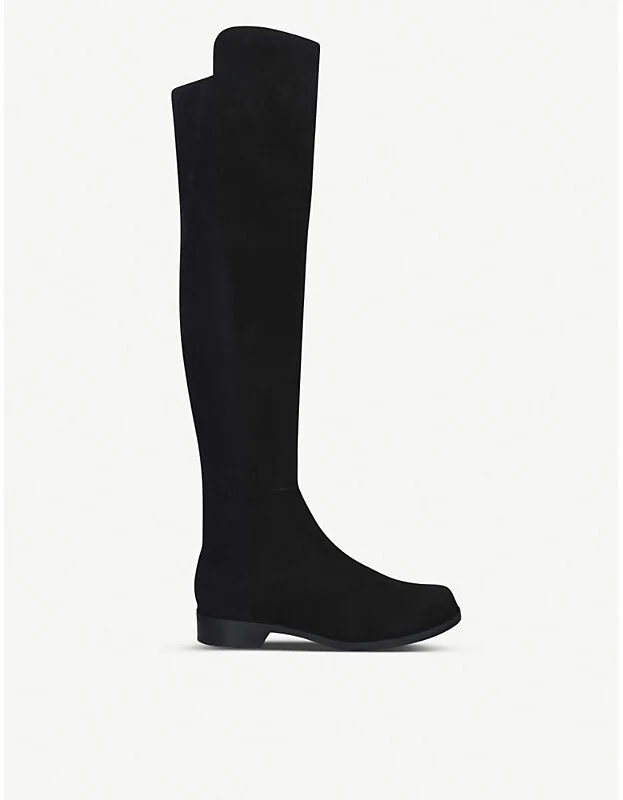 Womens Black 5050 Suede Heeled Over-The-Knee Boots Eur 40.5 / 7.5 Uk Women