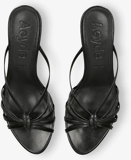 Womens Black Abby Leather Heeled Mules Eur 41 / 8 Uk Women - Image 2