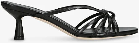 Womens Black Abby Leather Heeled Mules Eur 41 / 8 Uk Women