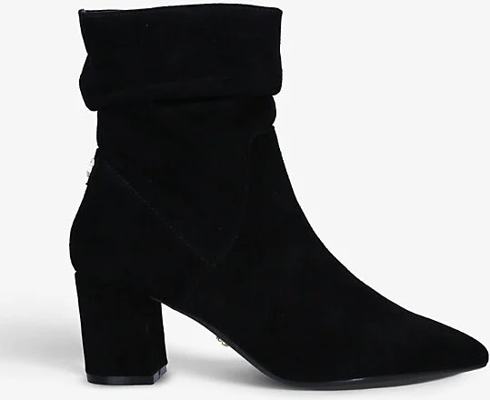 Womens Black Admire Slouchy Pointed-Toe Suede Ankle Boots Eur 38/5 Uk Women