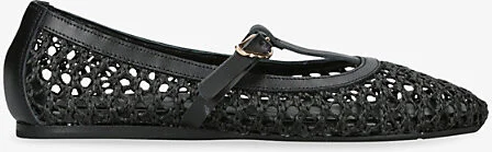 Womens Black Aerati Raffia Ballet Flats Eur 37 / 4 Uk Women