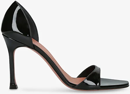 Womens Black Agnese 95 Patent-Leather Sandals Eur 37 / 4 Uk Women