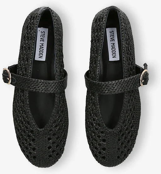 Womens Black Alara Woven Ballet Flats Eur 41 / 8 Uk Women - Image 2