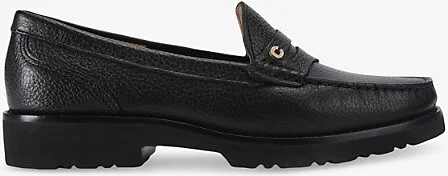 Womens Black Alba Branded Leather Loafers Eur 39 / 6 Uk Women