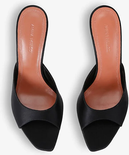 Womens Black Alexa 90 Satin Heeled Mules Eur 41 / 8 Uk Women - Image 2