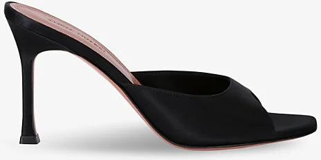 Womens Black Alexa 90 Satin Heeled Mules Eur 41 / 8 Uk Women