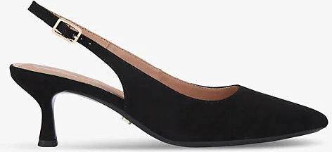 Womens Black Allegra Slingback Heeled Suede Pumps Eur 40 / 7 Uk Women
