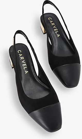 Womens Black Amelia Sling-Back Faux-Leather Pumps Eur 36 / 3 Uk Women - Image 2