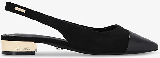 Womens Black Amelia Sling-Back Faux-Leather Pumps Eur 36 / 3 Uk Women