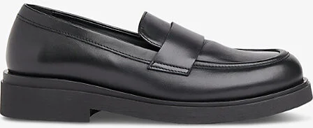Womens Black Ames Chunky Slip-On Leather Loafers Eur 37 / 4 Uk Women