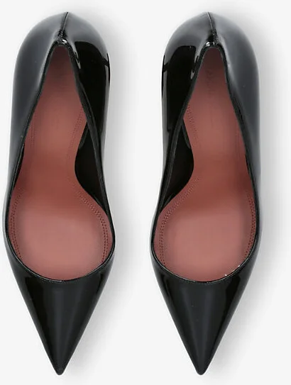Womens Black Ami Pump Leather Heeled Courts Eur 38.5 / 5.5 Uk Women - Image 2