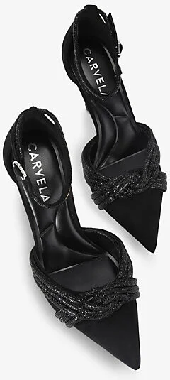 Womens Black Arielle Crystal-Knot Woven Court Heels Eur 41 / 8 Uk Women - Image 2
