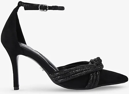 Womens Black Arielle Crystal-Knot Woven Court Heels Eur 41 / 8 Uk Women