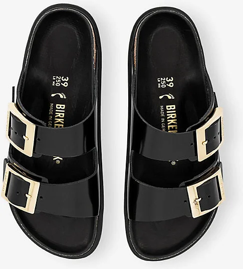 Womens Black Arizona Big-Buckle Patent-Leather Clogs Eur 38/5 Uk Women - Image 2